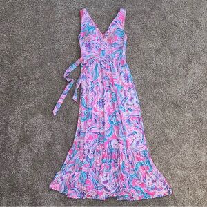 Lilly Pulitzer Pink/Purple/Blue Maxi Dress, size 0